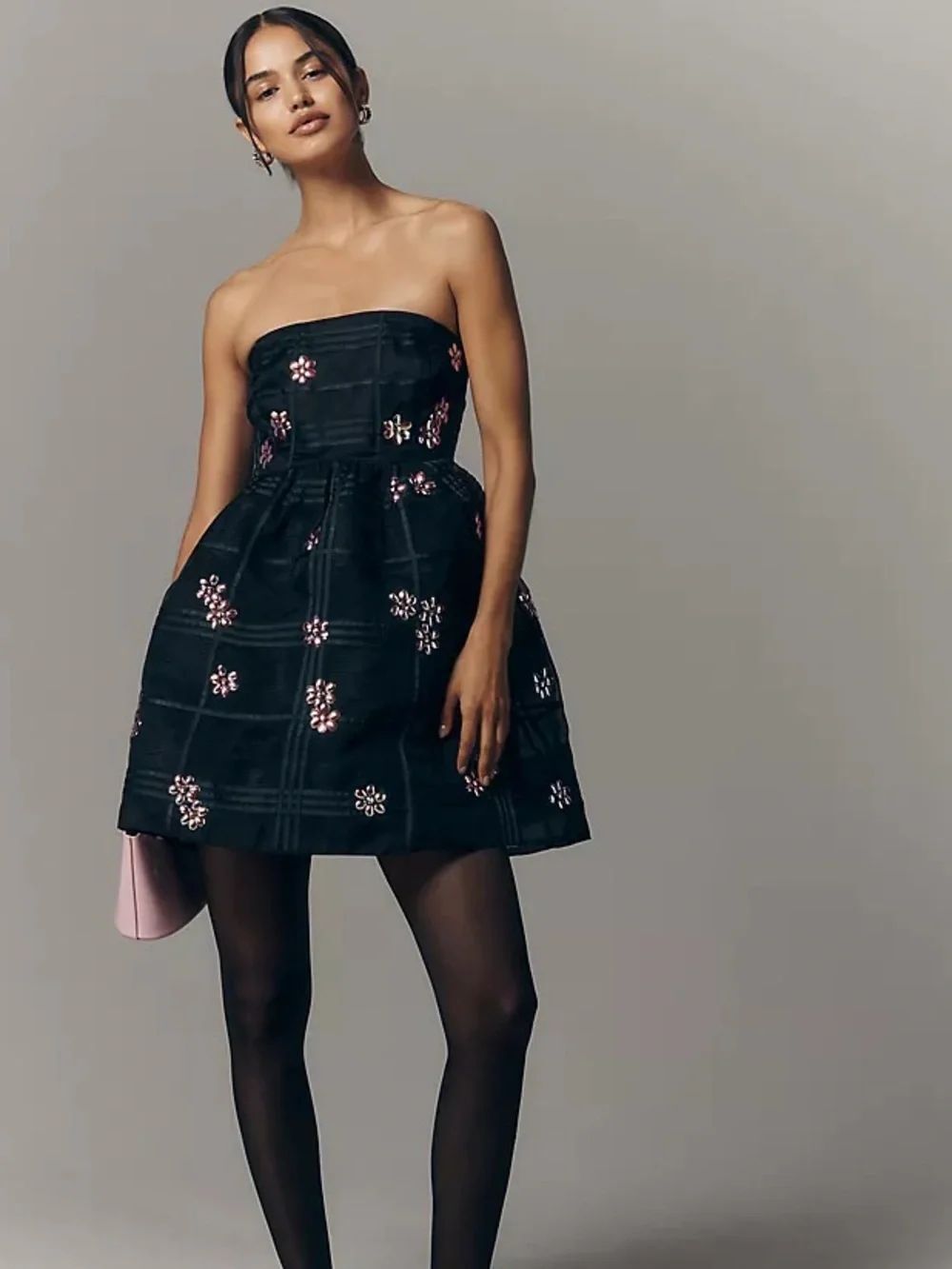 Anthropologie Maeve Strapless Embellished Fit & Flare Mini Dress NWT
